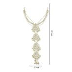 I Jewels Gold Plated White Kundan & Pearl Paranda Hair Braid Pin (T2096W) - Fast Shipping to USA & Canada - Image 7