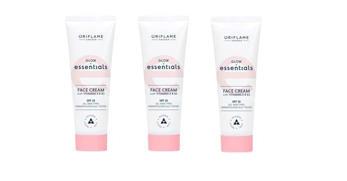 318YuGMoY3L-1.jpg Oriflame essentials glow essentials face cream with vitamins e and b3 spf 10-50 x 3 ml - Pack of 3 - Fast Shipping to USA & Canada - Image 1