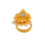 VOYLLA Forever More Floral Green Stone Enamelled Cocktail Ring|Enameled Ring For Women|Adjustable Ring|Wedding|Gift For Women| - Fast Shipping to USA & Canada - Image 6