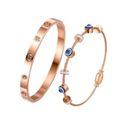 MEENAZ Rose Gold Adjustable Bracelet Combo - Fast Shipping to USA & Canada