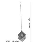 I Jewels Ethnic Silver Oxidised Mang Tikka for women and Girls - Fast Shipping to USA & Canada - Image 6