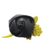 Pretty Ponytails Black Rose Flower Hair Clip Handmade Accessory for Kids - Fast Shipping to USA & Canada