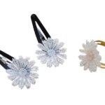 Pretty Ponytails Flower Accessory Set Christian Wedding Mehendi White Flower Jewelry Gift Set for Girls Kids Baby - Fast Shipping to USA & Canada