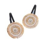 Pretty Ponytails Ethnic Traditional Pearl Mandala Flower Hand embroidered Handmade Hair Clips or Fancy Accessories for Kids or Girls for Wedding or Festivals - Fast Shipping to USA & Canada