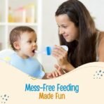 LuvLap Silicone Baby Food Feeder 90ml, Blue - Fast Shipping to USA & Canada - Image 6