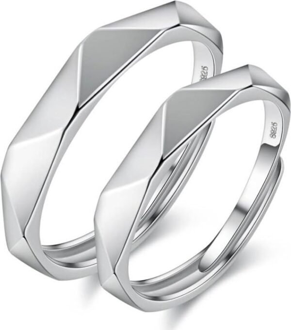 Nilu's Collection 925 Sterling Silver Plated Adjustable Couple Ring for Men & Women - Fast Shipping to USA & Canada