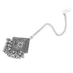 I Jewels Ethnic Silver Oxidised Mang Tikka for women and Girls - Fast Shipping to USA & Canada - Image 5