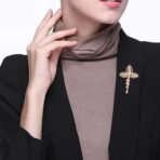 Mahi Rose Gold Plated Flower Studded Cubic Zirconia (CZ) Stone Brooch cum Saree Pin (BP1101206ZWhi) - Fast Shipping to USA & Canada - Image 6