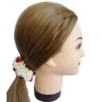 Diversa Artificial Gajra Flower Scrunchies For Hair Bun, Bracelet, Juda, and Ponytail Wedding Jewellery Reusable Fragrance Hair Mogra Gajra Tie For Women/Girls Gajra Scented Mogra (Red, Pack Of 3) - Fast Shipping to USA & Canada - Image 7