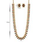 I Jewels 18K Gold Plated South Indian Multicolour Stone Long Necklace & Earrings (MC041) - Fast Shipping to USA & Canada - Image 5