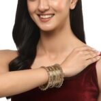 ZENEME Oxidised Silver-Plated Textured Bangles Jewellery Set for Girls and Women (2.4 Inch) - Fast Shipping to USA & Canada - Image 3