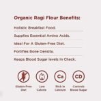 Pure & Sure Organic Ragi Flour 1 kg | 100% Natural Nachni Atta | Pure Finger Millet Flour | Chakki Ground & Gluten Free | Rich In Protein, Iron & Other Nutrients - Fast Shipping to USA & Canada - Image 4