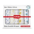 LuvLap Cotton Muslin Swaddle Set Triangles Birds Balloons, Pack of 5 - Fast Shipping to USA & Canada - Image 2