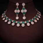 Brado Rose Gold Stone Studded Necklace with Earrings - Fast Shipping to USA & Canada - Image 7