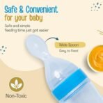 LuvLap Silicone Baby Food Feeder 90ml, Blue - Fast Shipping to USA & Canada - Image 5