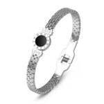 MEENAZ bracelet for woman Evil Eye Bangles for women Anti Tarnish Stylish Adjustable Bracelet for girls Silver Kada for Women Accessories Jewellery for Women Girls friendship crystal open kada -565 - Fast Shipping to USA & Canada