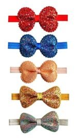 ANNACREATIONS Multi-Coloured Baby Girl Kids Hairband Headbands Elastic Hair Accessory Set 5 Pcs With Gift Box-Pink (5) - Fast Shipping to USA & Canada - Image 6