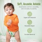 LuvLap Reusable Cloth Diaper Blue Panda - Fast Shipping to USA & Canada - Image 3