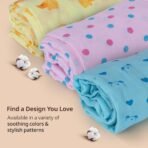 LuvLap Cotton Muslin Swaddle Set Dots Hearts, Pack of 3 - Fast Shipping to USA & Canada - Image 5