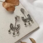 Dulcett Oxidised Earrings for Women | Stylish Black Metal Drop, Hanging & Statement Chandbali Earrings | Handmade Tribal & Traditional Brass Earrings | Drop & Dangler Earrings for Women (Light Weight ) - Fast Shipping to USA & Canada - Image 4