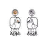 Voylla Warli Raat Ke Dhai Bhaje Koi Shehnai Baje Earrings Danglers Earrings For Women|Enamel|Summer|Gift For Her|Oxidised| - Fast Shipping to USA & Canada - Image 6
