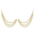 The Luxor Zinc Alloy Gold Plated Two-Layered Long Pearl Ear Chain, Hair Chain Accessories for Earring, Heavy Jhumka, Jhumki for Women And Girls - Fast Shipping to USA & Canada - Image 6