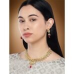 Peora Traditional Gold Plated Choker Necklace Jewellery Set For Women - Fast Shipping to USA & Canada - Image 4