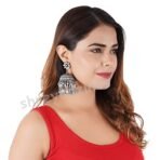 Shreyadzines Ethnic Style Black Oxidised Oxidized Earrings German Silver Black Metal Polish Designer Earring With Jhumka Jhumkas for Girls & Women - Fast Shipping to USA & Canada - Image 5