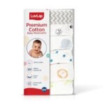LuvLap Muslin Cotton Baby Washcloth Stars & Balloons, Pack of 6 - Fast Shipping to USA & Canada - Image 2