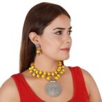 Shreyadzines Fashion Afghani Silver Oxidized Beaded Ethnic Handmade Tribal Statement Choker Thread Pendant Necklace Earrings Jewelry Set - Fast Shipping to USA & Canada - Image 7