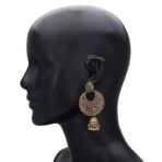 Shreyadzines Oxidised Polish Chandbali Jhumka Jhumki Stone Earrings for Women and Girls - Fast Shipping to USA & Canada - Image 5