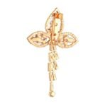 Mahi Rose Gold Plated Flower Studded Cubic Zirconia (CZ) Stone Brooch cum Saree Pin (BP1101206ZWhi) - Fast Shipping to USA & Canada - Image 7