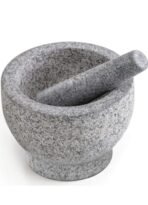 Mahi Store Mortar and Pestle Set Stone for Spices, Okhli Masher, Khalbatta, Kharal, Mixer, Natural & Traditional Grinder and Musal, Well Design for Kitchen 5.5 Inch (Grey) - Fast Shipping to USA & Canada - Image 2