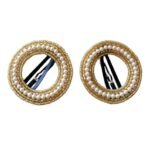 Pretty Ponytails Gold Diamante Stone and Pearl Flower Mandala Wedding Tic Tac Hair Clips or Fancy Accessories for Kids or Girls for Festivals - Fast Shipping to USA & Canada