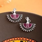 Voylla Warli Show Me Your Thumka Earrings Studs Earrings For Women|Enamel|Summer|Gift For Her|Oxidised| - Fast Shipping to USA & Canada - Image 3
