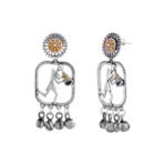Voylla Warli Raat Ke Dhai Bhaje Koi Shehnai Baje Earrings Danglers Earrings For Women|Enamel|Summer|Gift For Her|Oxidised| - Fast Shipping to USA & Canada - Image 2