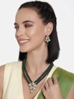 I Jewels Gold Plated Kundan & Pearl Necklace Set (ML311) - Fast Shipping to USA & Canada - Image 5