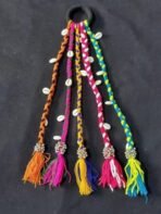 Leafloom 1 PCS Navratri Look Hair Braids with Rubber Bands Girl and Women, Hair Accessory for Everyday Style and Rainbow Color Braids Extensions Hair Color | Boho Chic Style (Multicolour) - Fast Shipping to USA & Canada - Image 3