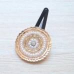 Pretty Ponytails Ethnic Traditional Pearl Mandala Flower Hand embroidered Handmade Hair Clips or Fancy Accessories for Kids or Girls for Wedding or Festivals - Fast Shipping to USA & Canada - Image 7