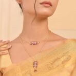 VOYLLA Pashmina Wajiha Layered Necklace for Women | Wedding | Party | Gift | Enameled | Kundan Necklaces - Fast Shipping to USA & Canada - Image 4
