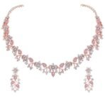 Brado Rose Gold Stone Studded Necklace Set - Fast Shipping to USA & Canada