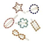 ANNACREATIONS Women's Pearl Word Hair Clips, Rhinestone Crystal Letter Hair Pins Hair Accessories for Girls & Women (Lock Stone 6) 6 Pieces - Fast Shipping to USA & Canada - Image 2