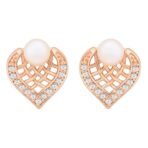 I Jewels Rose Gold Plated CZ Stud Earrings (E50RG) - Fast Shipping to USA & Canada - Image 2