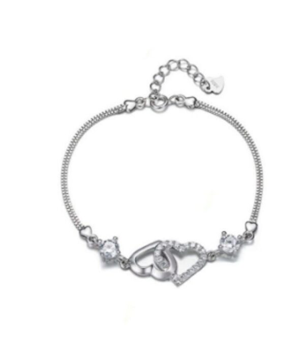 Nilu's Collection Heart Cross Bracelet with Purple/White Crystal Chain Bracelet for Girls and Woman - Fast Shipping to USA & Canada