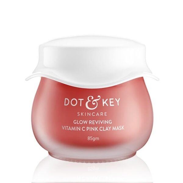 Dot & Key Glow Reviving Vitamin C Pink Clay Mask | Face Mask for Glowing Skin | Fades Pigmentation | Hydrates & Plumps Skin | For All Skin Types | For Women & Men | 85g - Fast Shipping to USA & Canada