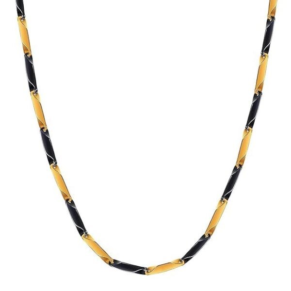MEENAZ Gold Black chain for man boys men Stylish anti tarnish Neck Stylish Necklace Stainless Steel Chains Accessories Jewellery long neck chain gents boyfriend anniversary gift - Fast Shipping to USA & Canada