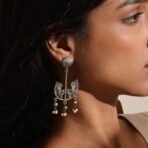 Dulcett Oxidised Earrings for Women | Stylish Black Metal Drop, Hanging & Statement Chandbali Earrings | Handmade Tribal & Traditional Brass Earrings | Drop & Dangler Earrings for Women (Light Weight ) - Fast Shipping to USA & Canada - Image 3