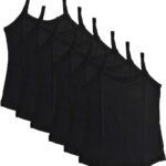 VEKOTT Kids Girls Vest Dori Neck | 100% Cotton| Skin Friendly | Lightweight | Sleeveless Design | Pack of 6 - Fast Shipping to USA & Canada