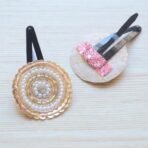 Pretty Ponytails Ethnic Traditional Pearl Mandala Flower Hand embroidered Handmade Hair Clips or Fancy Accessories for Kids or Girls for Wedding or Festivals - Fast Shipping to USA & Canada - Image 5