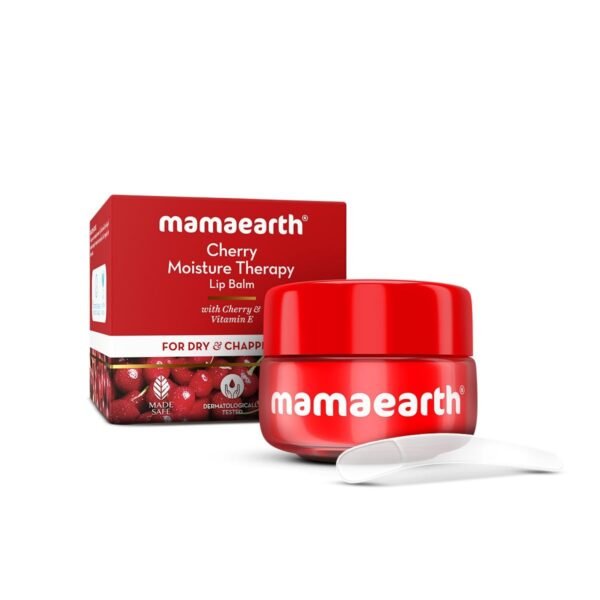 Mamaearth Cherry Moisture Therapy Lip Balm for Dry & Chapped Lips- 15 g | Heals, Brightens|Sheer Red Tint| Coconut Oil, Shea Butter, Cherry, Vitamin E, Ceramides, Kojic Acid | 100% Free of Petroleum Jelly - Fast Shipping to USA & Canada